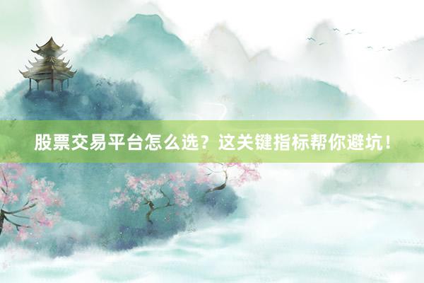 股票交易平台怎么选？这关键指标帮你避坑！