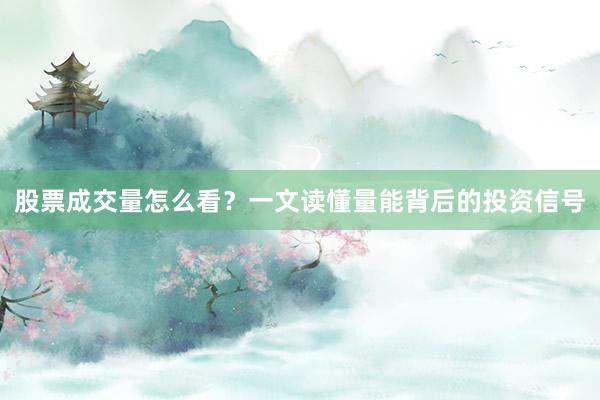 股票成交量怎么看？一文读懂量能背后的投资信号