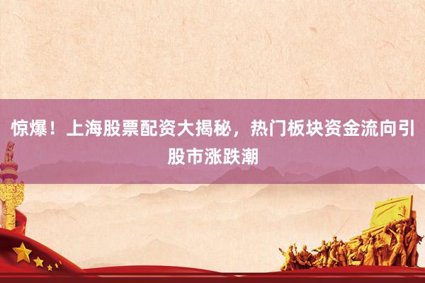 惊爆！上海股票配资大揭秘，热门板块资金流向引股市涨跌潮