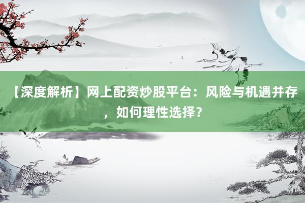 【深度解析】网上配资炒股平台：风险与机遇并存，如何理性选择？