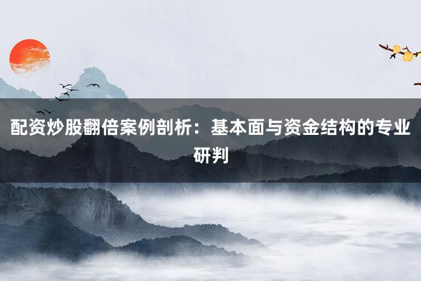 配资炒股翻倍案例剖析：基本面与资金结构的专业研判