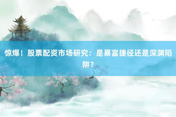 惊爆！股票配资市场研究：是暴富捷径还是深渊陷阱？
