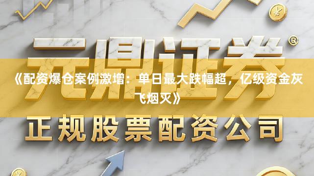 《配资爆仓案例激增：单日最大跌幅超，亿级资金灰飞烟灭》