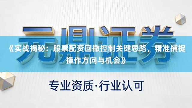 《实战揭秘：股票配资回撤控制关键思路，精准捕捉操作方向与机会》