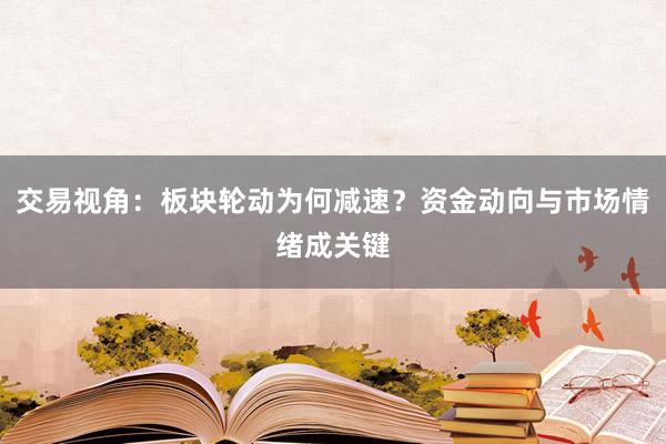 交易视角：板块轮动为何减速？资金动向与市场情绪成关键