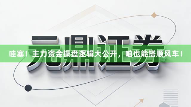哇塞！主力资金操盘逻辑大公开，咱也能搭顺风车！