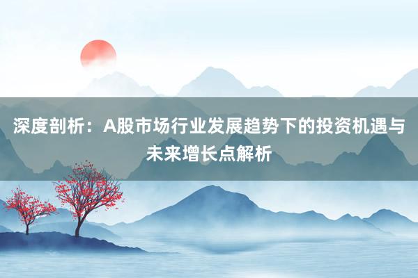 深度剖析：A股市场行业发展趋势下的投资机遇与未来增长点解析